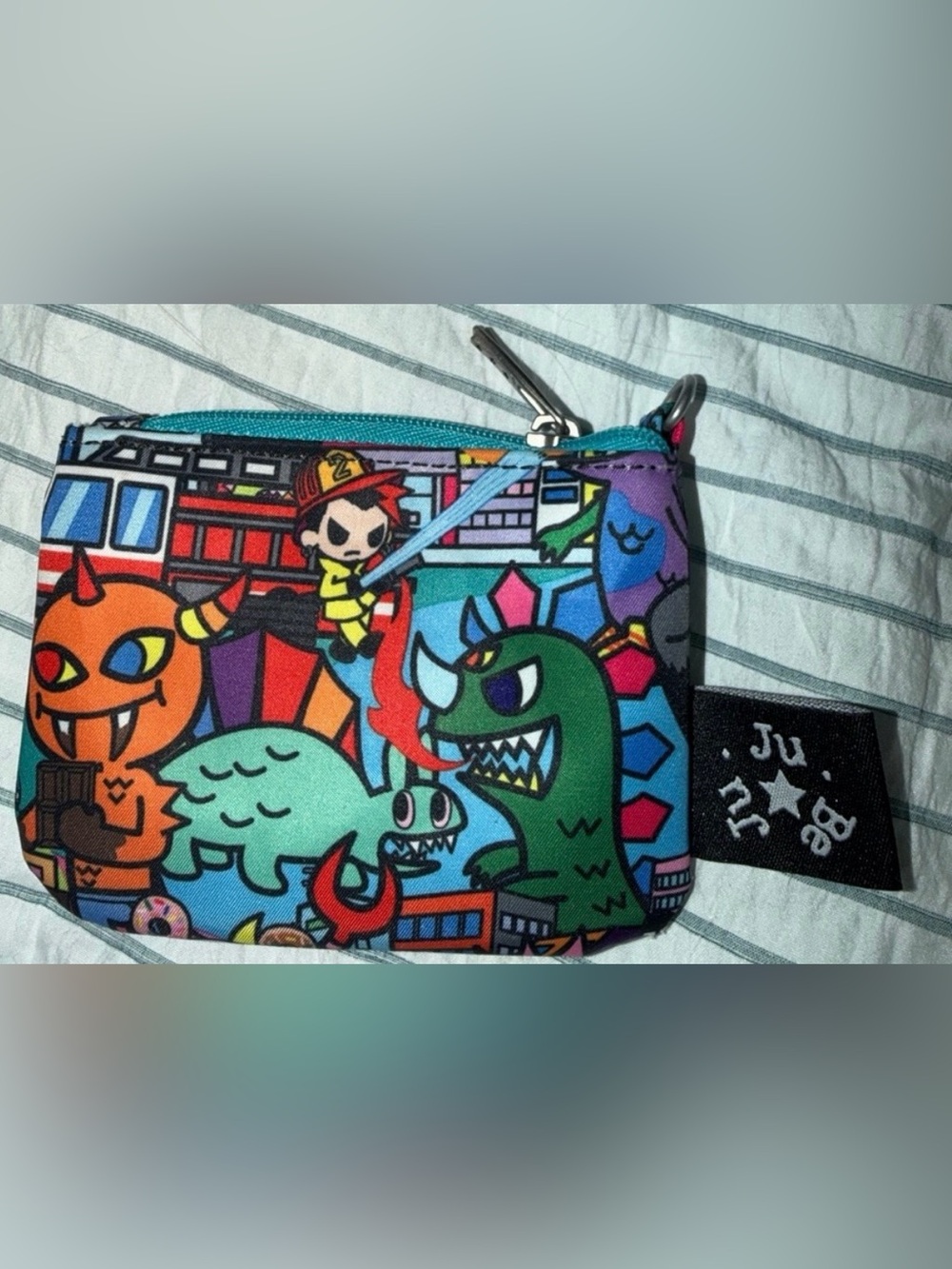 Ju-Ju-Be ⭐️Tokidoki Zip coin purse/Pouch in Teal and Multicolor